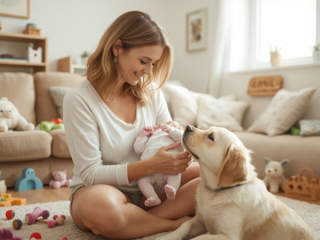 A kutya és a baba első találkozása kulcsfontosságú pillanat.